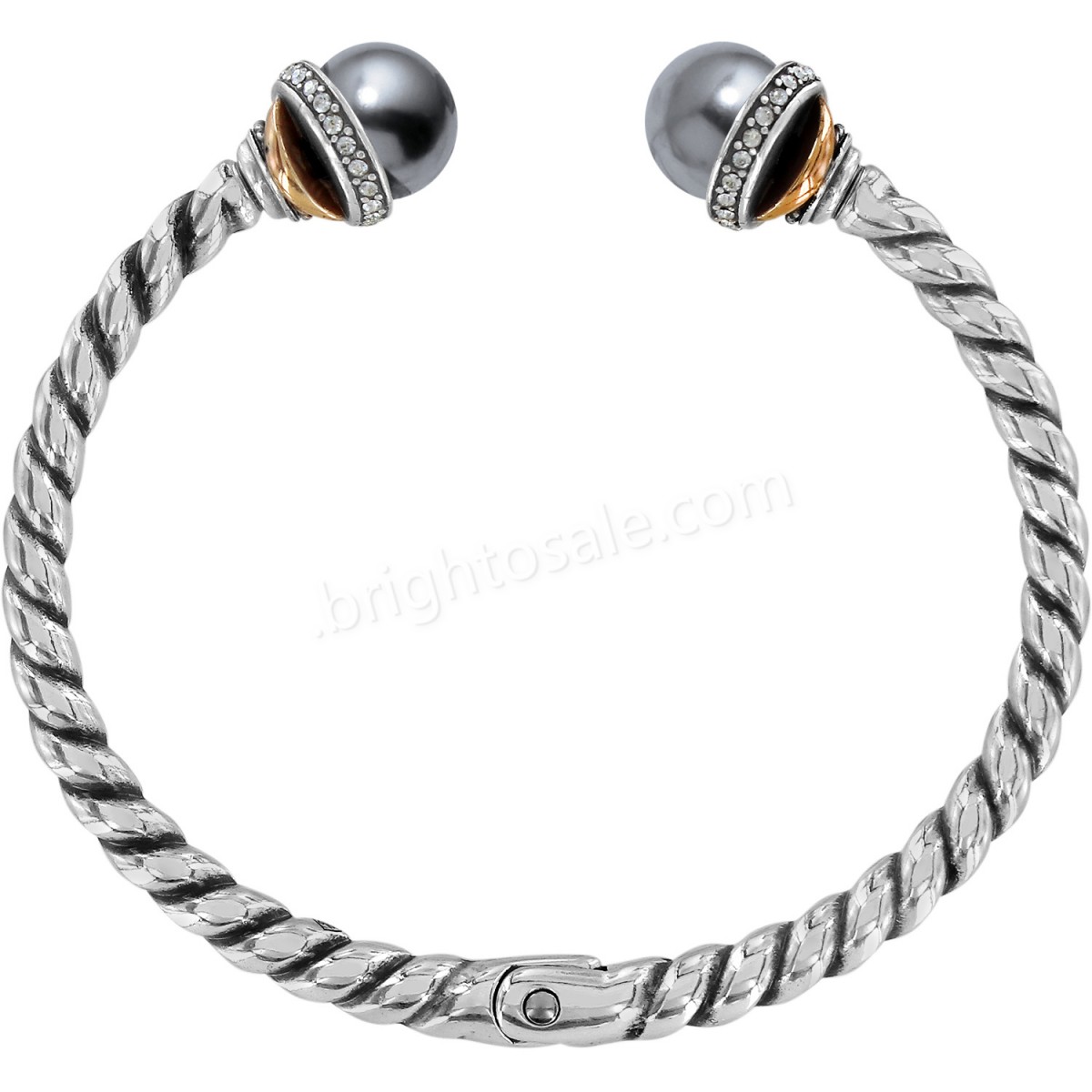 Brighton Collectibles & Online Discount Neptune's Rings Gray Pearl Open Hinged Bangle - -1