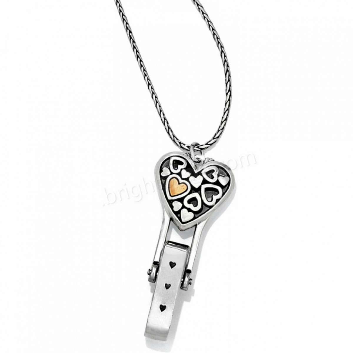 Brighton Collectibles & Online Discount Floating Heart Badge Clip Necklace - -0