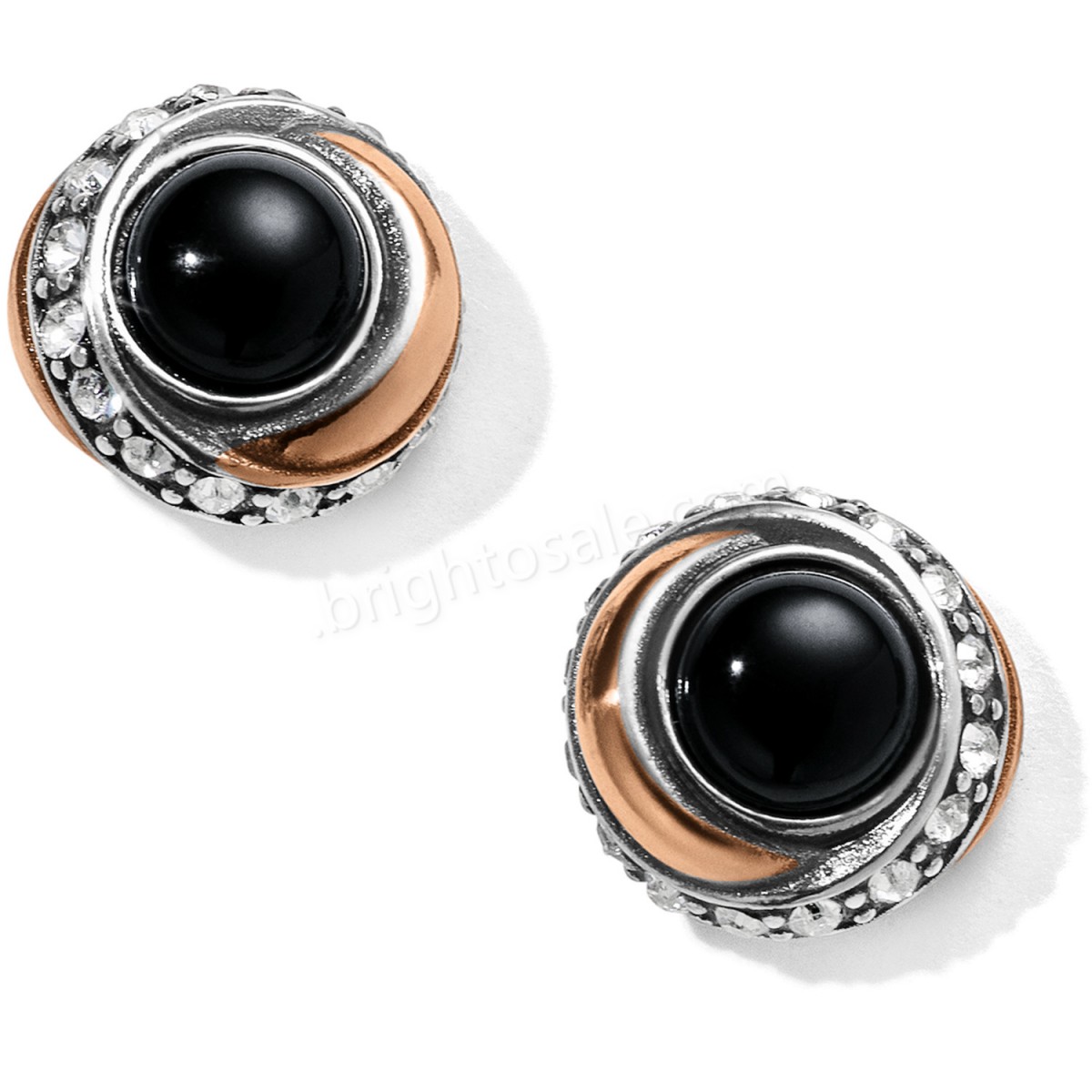 Brighton Collectibles & Online Discount Neptune's Rings Black Agate Button Earrings - -0