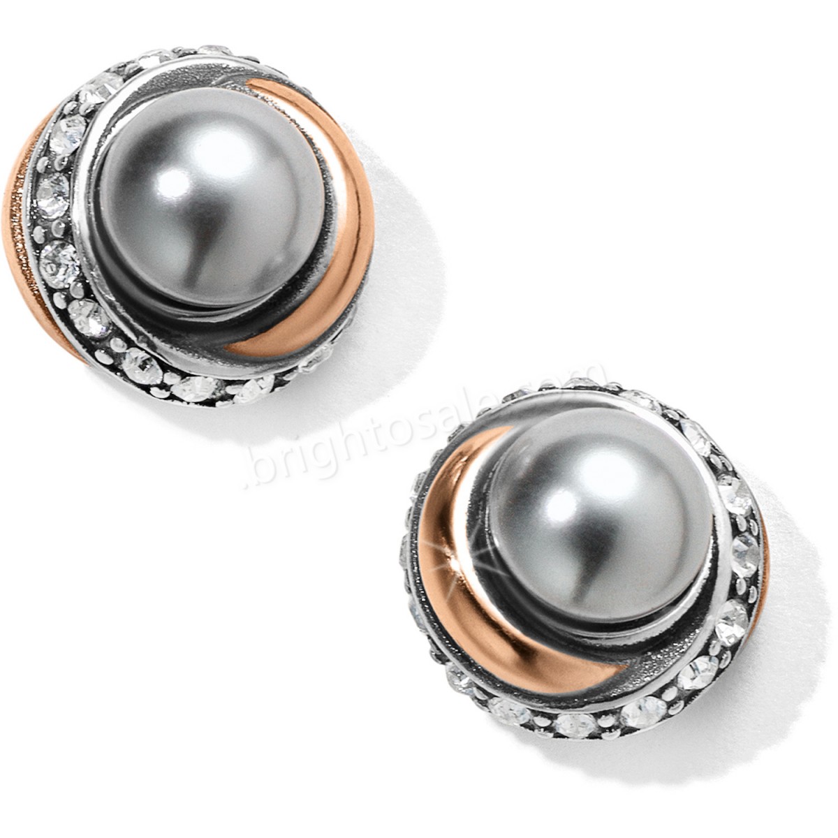 Brighton Collectibles & Online Discount Neptune's Rings Gray Pearl Button Earrings - -0