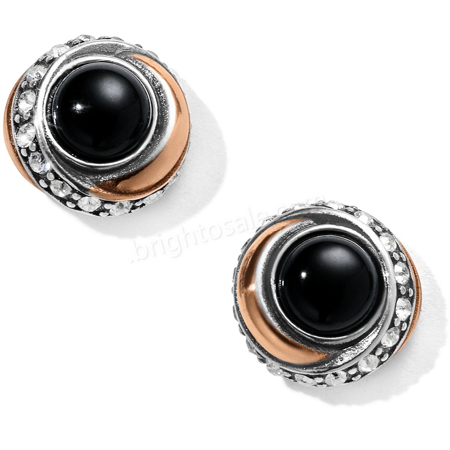 Brighton Collectibles & Online Discount Neptune's Rings Black Agate Button Earrings - Brighton Collectibles & Online Discount Neptune's Rings Black Agate Button Earrings