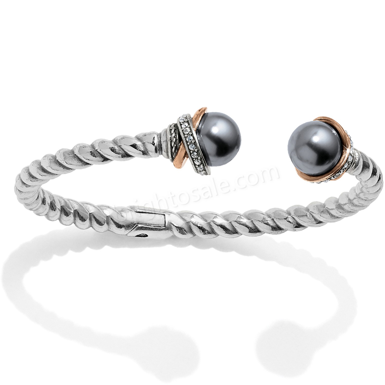 Brighton Collectibles & Online Discount Neptune's Rings Gray Pearl Open Hinged Bangle - Brighton Collectibles & Online Discount Neptune's Rings Gray Pearl Open Hinged Bangle